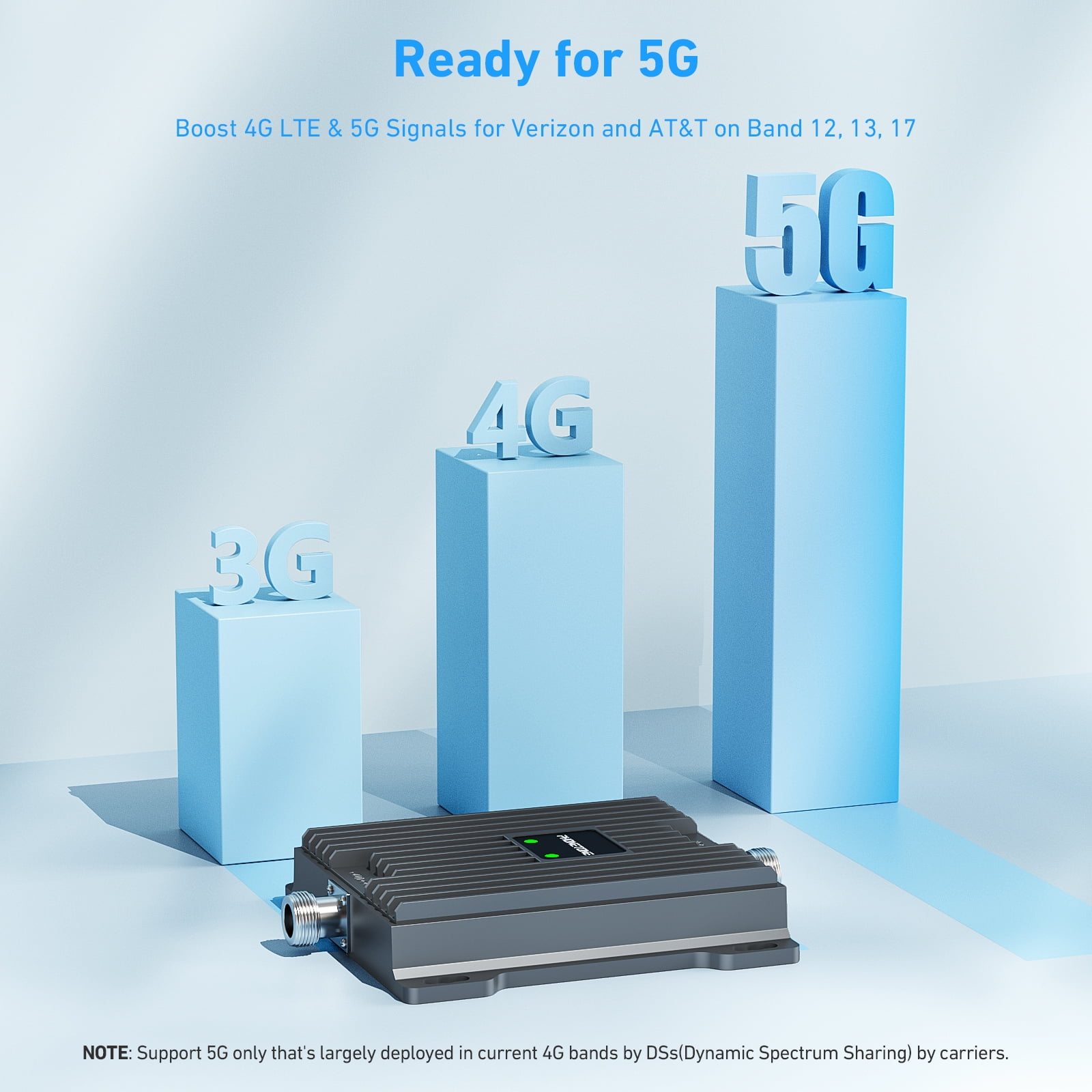Phonetone Cell Phone Signal Booster, 12/13/17 Band, 4G/5G, FCC