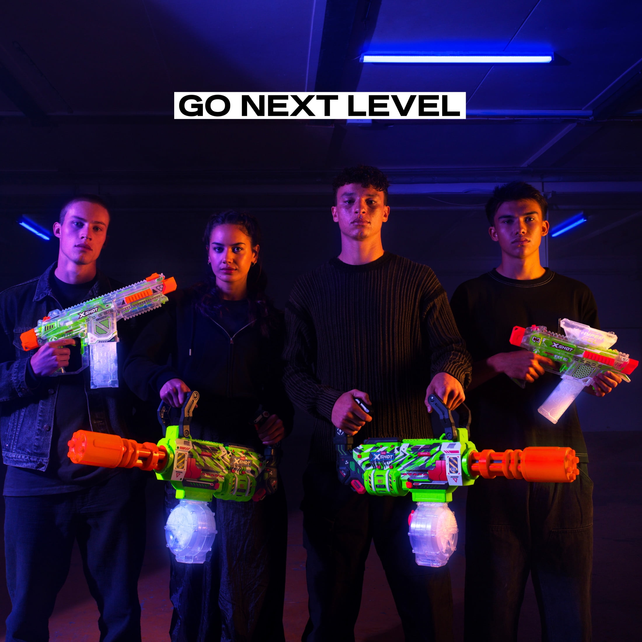 XSHOT Hyper Gel Glow Motorized Gatling Blaster with 10,000 Gel Pellets by ZURU, Outdoor Motorized Gel Blaster for Boys and Girls, Teens and Adults aged 14+