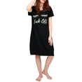 thumbnail image 4 of HDE Womens Sleepwear Cotton Nightgowns Short Sleeve Sleepshirt Print Night Shirt S-5X (F-off, 2X/3X), 4 of 5