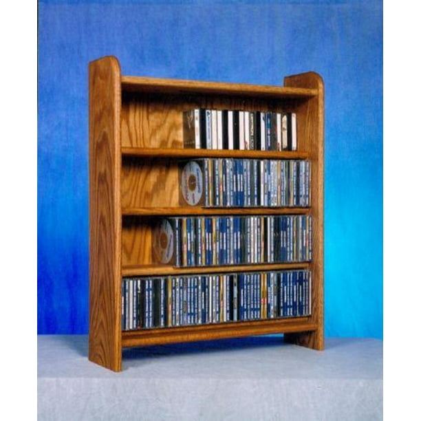 Solid Oak 4 Shelf CD