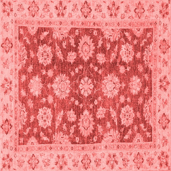 Ahgly Company Indoor Square Oriental Red Traditional Area Rugs, 3' Square