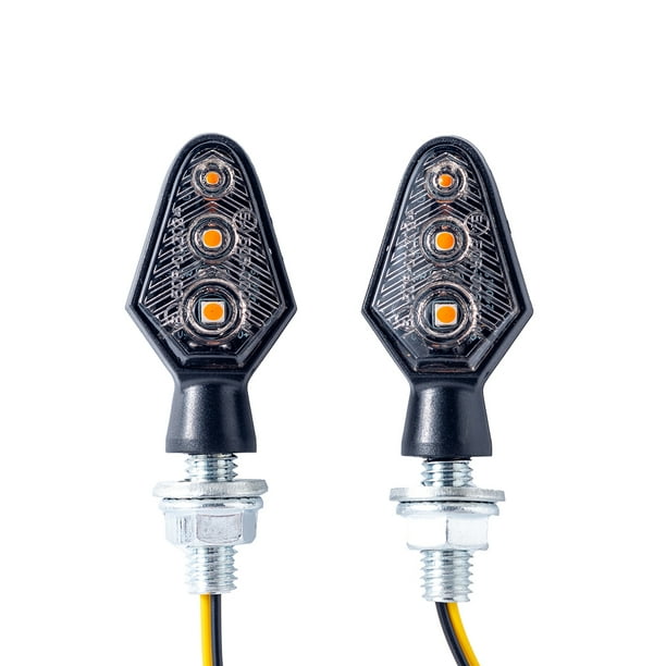 Señal LED para Motocicleta Little Whale 3LED 12V Adecuada para Modificación Motocicleta Black Rider 318 (cubierta Ennegrecida 318 Little Whale) Dos