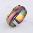 thumbnail image 2 of Pride Shack - Anodized Rainbow Beveled Ring - LGBT Lesbian Gay Pride Ring Steel, 2 of 2