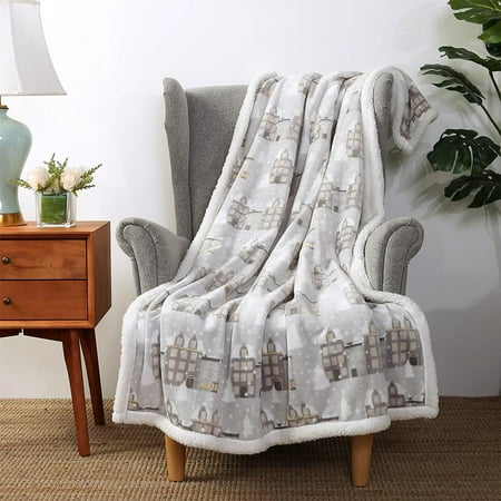 Berkshire Blanket Holiday Village Reversible Throw - Walmart.com