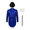 thumbnail image 2 of inhzoy Kids Carnival Outfit Blazer With Hat Gloves And Wand Boy's Magician Dress Up Boys Carnival Jacket Kids Blue 14, 2 of 7