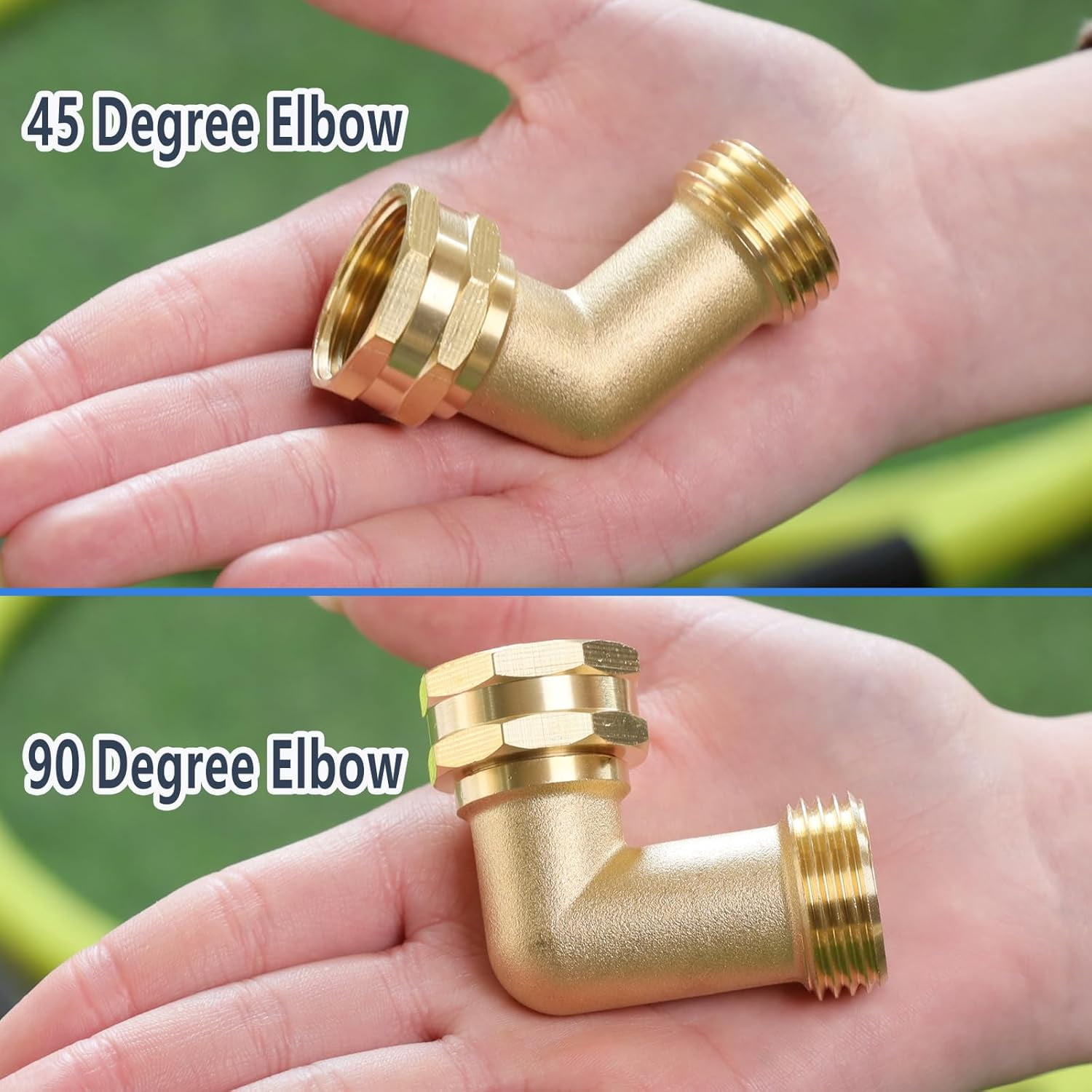 MKEUDQ-45-Degree Hose Elbow For RVs \u2014 Solid Brass Construction, Strong connection without leakage,For RV Water Hoses, Residential Outdoor Faucets, & More（2pcs）