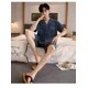 thumbnail image 4 of Cárdigan de algodón ajustado para hombre, ropa de dormir de verano para el hogar, ropa interior de manga corta para hombres jóvenes 5XL, 4 of 5