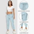 thumbnail image 4 of RYRJJ Women's Lightweight Hiking Cargo Pants Outdoor Quick Dry Casual Travel Sweatpants Joggers Elastic Waist Trousers with Button Pockets(Sky Blue,XXL), 4 of 8