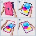 thumbnail image 6 of Dteck Case for iPad 10th Generation 10.9 Inch 2022, Built-in Kickstand Heavy Duty Shockproof Rugged Protective Case for iPad 10.9 Inch 10th Gen 2022 Release,Navy+Rose, 6 of 8