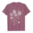 thumbnail image 5 of Women's Butterfly Dandelion T-Shirts Vintage Cute Graphic Tees Flowers Wildflowers T Shirts Casual Summer Tops, 5 of 6