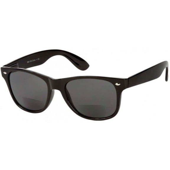 Grinderpunch Bifocal Lens Sun Reading Power Sunglasses Adult Men Women - Black, 3.00