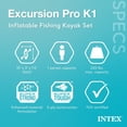 thumbnail image 6 of Intex: Excursion Pro K1 - 10' Inflatable Kayak Set - Orange & Gray, Aluminum Paddle Oars, Pump, Fishing Rod Holders, Adjustable Bucket Seat, 220lb Cap, 6 of 13