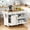 White, variant on Harper & Bright Designs Kitchen Island with 2 Pull Out Cabinet Organizers & Drop Leaf, Rolling Kitchen Island with Trash Can Storage and Power Outlet for Dining Room, White