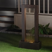 Hi-Line Gift 79541 LED Lights Metal Rainfall Fountain Indoor, Black