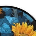 thumbnail image 4 of 36.2 Inch Round Floor Mat Blue Leaves and Sunflowers Carpet Decor Rug for Living Room Bedroom, 4 of 6