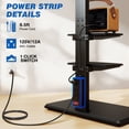 thumbnail image 4 of RTVR Universal Floor TV Stand with Swivel Mount & Power Strip for 32"-75" TVs up to 110 lbs, Height Adjustable 2 Shelves Black, 4 of 9
