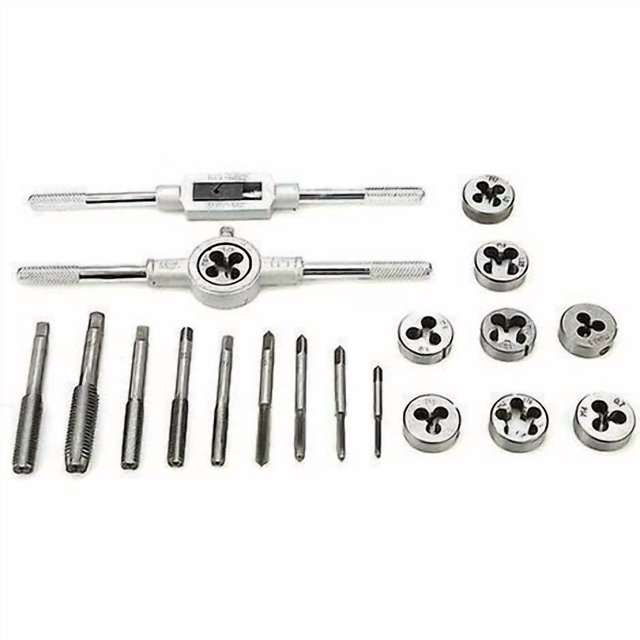 20 PCS Tapping Tool, Taps and Dies, Thread Screw Extractors, M3-M12 Steel, with Storage Case