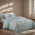 thumbnail image 2 of Davulos Quilt Set Twin Size ,Floral Print Bedding Set for Adult Women Soft Microfiber Summer Bedspreads Coverlets for All Seasons(1 Quilt, 1 Pillow Shams), 2 of 8