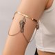 thumbnail image 3 of Metal Armlet Women Bracelet Anniversary Golden Alloy Decoration 2Pcs, 3 of 5