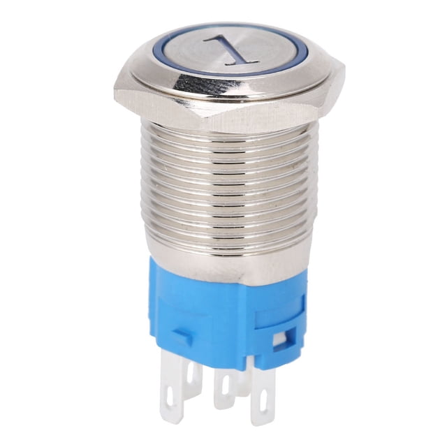 Interruptor de botón momentáneo, 2 piezas de reinicio de 16 mm, interruptor de botón iluminado LED momentáneo, interruptor de botón de reinicio, rendimiento inigualable Jadeshay A