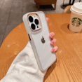 thumbnail image 4 of Luxury Metal Camera Ring Protect Case for iPhone 16 15 14 13 12 11 Pro Max Clear Acrylic Shockproof Armor Defender Bumper Cover Gold For iPhone 13 ProMax, 4 of 6