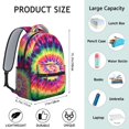 thumbnail image 6 of Tie Dye Popular Art Backpack for School,Schoolbag with Adjustable Shoulder Straps & Padded Back,15.3"x11"x6.7", 6 of 6