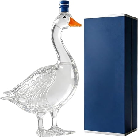 30th Anniversary 3D Sculpted Vodka Bottle, 350 ml Funny Goose Wine Bottle, Frosted Texture Liquor Decanter for Bar, Home, partys, Men, Dad, Father, Parties Gift