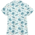 thumbnail image 4 of OOOUM Girls Short Sleeve Golf Shirt Mesh Tropical Graphic Crewneck Summer Tennis Tops Children Comfort Casual Athletic Clothes Tees Light Blue 3-4 Years, 4 of 5