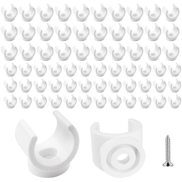 Supkiir 100Pcs PEX Pipe Clips, 16mm and 20mm U-Hook Pipe Clamps, Water Tube Support Hangers, Plastic Pipes Holder Bracket Support Tools Tubing Hoses