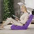 thumbnail image 3 of Costway Chaise de Sol Réglable à 14 Positions, Chaise de Jeu Pliante, Sofa, Coussinée, Violet, 3 of 8