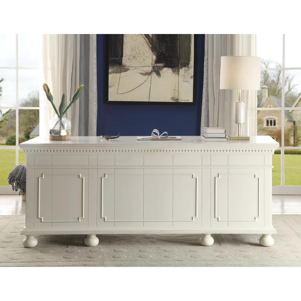 ACME Gustave Executive Desk in Cream White Finish