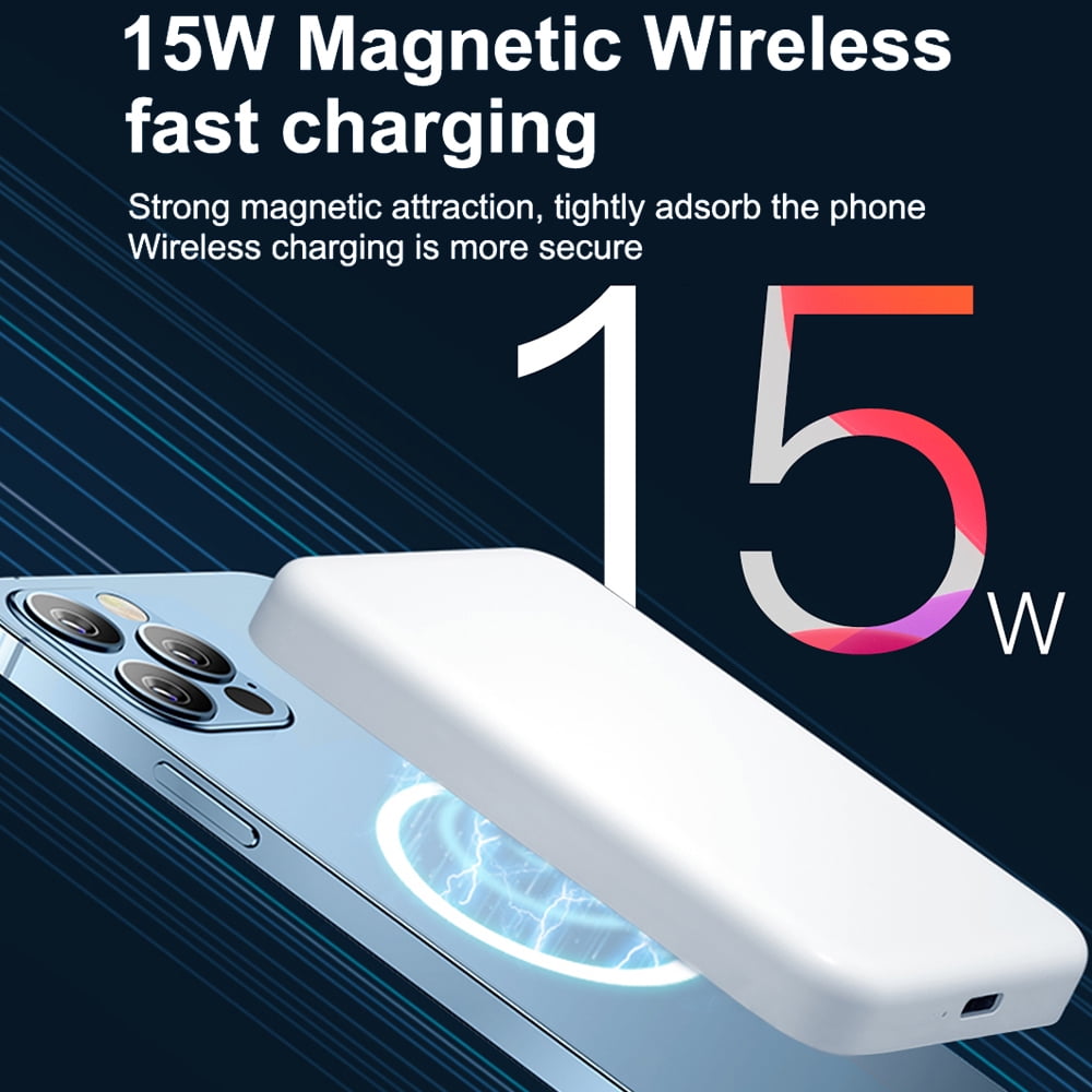5000mAh Magnetic Wireless Power Bank,Portable 15W Fast Charging Battery Pack Charger Compatible with iPhone 14/13/12 Series