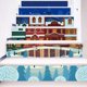 thumbnail image 1 of 6 pegatinas navideñas 3D para escaleras, pegatinas para escaleras de alce de Nochebuena, pegatinas impermeables para decoración familiar Rojo Verde, 1 of 3