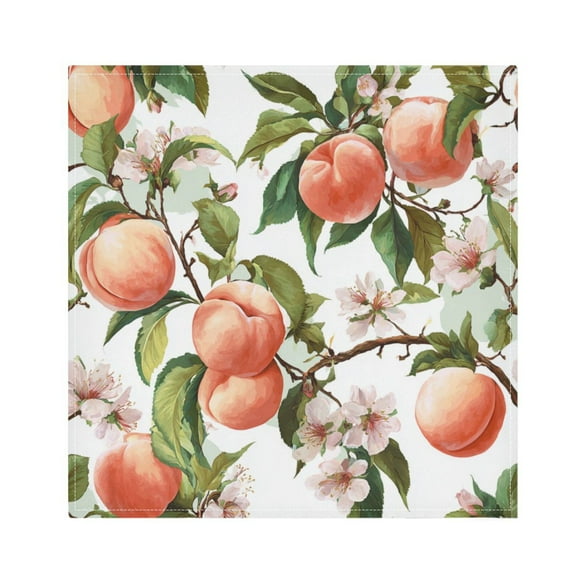 1 Pack 20'' x20" Satin Table Napkins Dinner Napkins for wedding Party Decoration events Peach Fruit Pattern