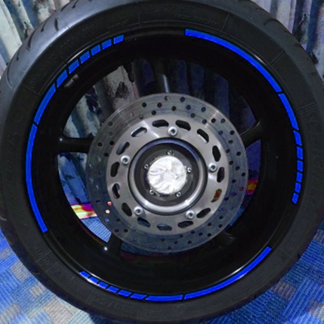 Calcomanía De Rayas Para Llantas 16 pegatinas reflectantes de 18 pulgadas para llanta de motocicleta o coche azul Ndcxsfigh Accesorios para autos y motos