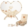thumbnail image 1 of Wedding Guest Book, Wooden Picture Frame, Rustic Wedding Decorations, Drop Top Frame Sign Book Wooden Hearts Wedding Gift, 1 of 6