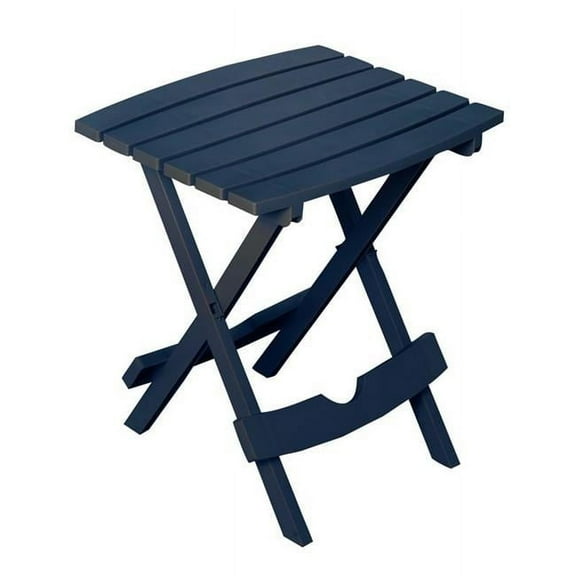 Adams Quik Fold Rectangular Resin Folding Side Table, Midnight