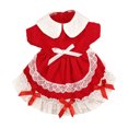 thumbnail image 2 of CBFFDC Pet Clothing Floral Lace Bowknot Pet Lolita Collar Ruffle Hem Two legged Design Spring Summer Clothes for Small Dogs, 2 of 6