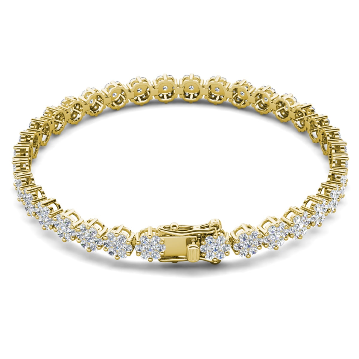 Cate & Chloe Ally 18k Yellow Gold Plated Tennis Bracelet with Simulated Diamonds Gift for Women