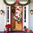 thumbnail image 2 of Accesorios de decoración para exteriores de Pesadilla antes de Navidad, cubierta de puerta navideña, telón de fondo de elfos navideños de Papá Noel, pancarta para colgar en la puerta de la casa de fie, 2 of 4