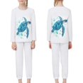 thumbnail image 4 of DISNIMO White Watercolor Pajamas Kids Boys Pajamas 5t 2 Pack Pajama Set for Kids Girls Pjs Sets Fall Pj Set Kids Long Sleeve Pajamas Boys Crewneck Sleep Wear Set for Kids, 4 of 7