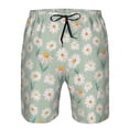 thumbnail image 4 of Yiaed Daisies Flowers Print Men's Swim Trunks with Lining Quick Dry Sports Shorts Beach Shorts Boardshorts-3X-Large, 4 of 5