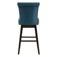 thumbnail image 4 of CHITA 30 in Upholstered Swivel Counter Bar Stools with Back&Wood Legs Set of 2, Faux Leather in Dark Blue, 4 of 10