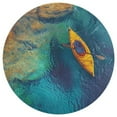 thumbnail image 3 of Colorful Kayaks Glide Across The Lake Washable Round Rug -Circle Area Rugs for Nursery Bedroom, Vintage Non Slip Non Shedding Low Pile Carpet for Living Room Coffee Table Entryway, 3 of 6