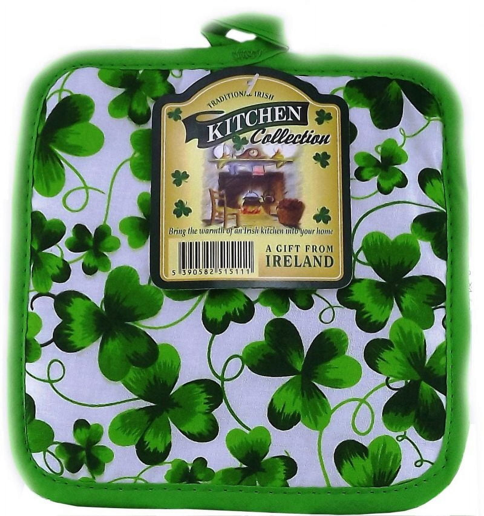 Connemara Kitchen Shamrock Style Tea Towel, Oven Glove, and Pot Holder Set