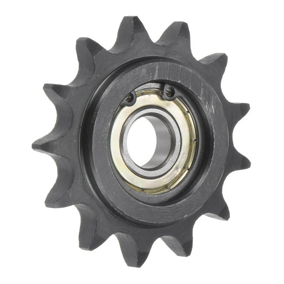 Uxcell Idler Sprocket, 12mm Bore 1/2" Pitch 13 Tooth, Carbon Steel with Insert Bearing