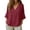 A-Wine, variant on MaFYtyTPR Women's 3/4 Sleeve Cotton-Linen Blouse Fashionable Solid Color Loose V-Neck Shirt Three-Quarter Sleeve Tops for Women A-Black L