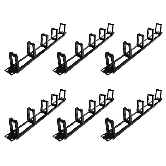 6X 19 Inch 1U Rack Cabinets Cable Management Network Organizer Hollow Metal Base Five Ring Detachable Wire Manager Frame