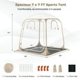 thumbnail image 3 of Gymax 7x7ft Clear Bubble Pop-Up Tent w/Sealed Floor Bag PVC Screen for 2-4 Persons, 3 of 10