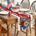 thumbnail image 4 of Sm:)e Stripes Colorful Flowers Vases Stars Fireworks Patriotic America 4th of July Table Runner Decoration for Home Kitchen Holiday Party 13x72 Inch, 4 of 7